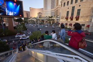 Pedestrian traffic on Las Vegas Boulevard, Las Vegas, Nevada: digital photograph