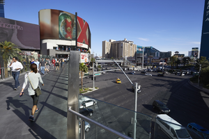 Pedestrian bridge on the Las Vegas Strip, Las Vegas, Nevada: digital photograph