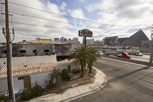 Rox Vegas Rock Club destroyed by fire near Las Vegas Stadium site pre-construction, Las Vegas, Nevada: digital photograph