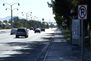 West Sahara Avenue looking east from South Hualapai Way, Las Vegas, Nevada: digital photograph