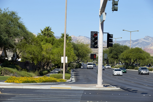 West Sahara Avenue looking west from South Hualapai Way, Las Vegas, Nevada: digital photograph