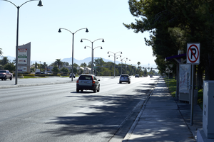 West Sahara Avenue looking east from South Hualapai Way, Las Vegas, Nevada: digital photograph