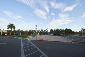 Vacant commercial pad for lease in the Sahara Center looking south, Las Vegas, Nevada: digital photograph