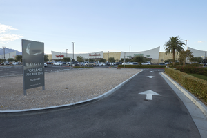 Vacant commercial pad for lease in the Sahara Center looking north, Las Vegas, Nevada: digital photograph