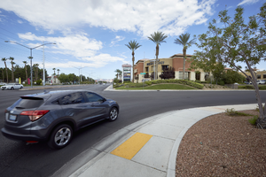 West Sahara Avenue looking west from South Tomsik Drive, Las Vegas, Nevada: digital photograph