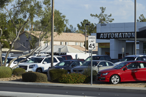 AutoNation used car lot on West Sahara Avenue, Las Vegas, Nevada: digital photograph