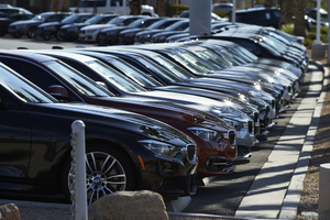 BMW of Las Vegas on West Sahara Avenue looking east, Las Vegas, Nevada: digital photograph