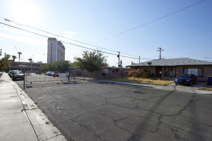 Alcoa Drive closed at Teddy Drive looking east, Las Vegas, Nevada: digital photograph