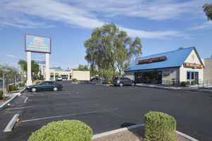 Moneytree on West Sahara Avenue at Richfield Boulevard looking west, Las Vegas, Nevada: digital photograph