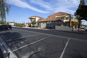 The Plazas business center on West Sahara Avenue looking northwest, Las Vegas, Nevada: digital photograph
