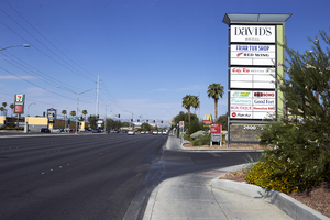 Signage along West Sahara Avenue at Paseo Del Prado looking east, Las Vegas, Nevada: digital photograph