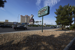 Signage along West Sahara Avenue looking southwest, Las Vegas, Nevada: digital photograph