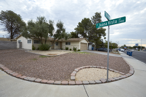 Home on Via Vaquero Avenue and Juana Vista Street looking east, Las Vegas, Nevada: digital photograph