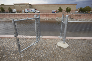 The Flamingo Wash at Nellis Bouleavard south of East Sahara Avenue looking east, Clark County, Nevada: digital photograph