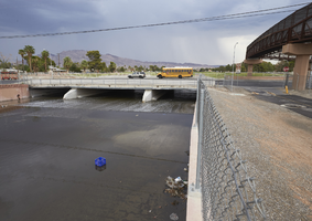The Flamingo Wash at Nellis Bouleavard south of East Sahara Avenue looking east, Clark County, Nevada: digital photograph
