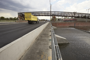 The Flamingo Wash at Nellis Bouleavard south of East Sahara Avenue looking south, Clark County, Nevada: digital photograph