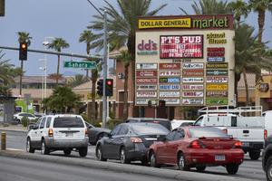 Sign at Winterwood Pavilion on Nellis Bouleavard and East Sahara Avenue, Clark County, Nevada: digital photograph