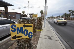 Business sign on Nellis Boulevard near East Sahara Avenue looking north, Clark County, Nevada: digital photograph