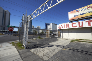 Business on East Sahara Avenue looking south, Las Vegas, Nevada: digital photograph