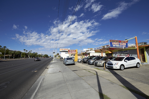 Sahara Auto on East Sahara Avenue near Chapman Drive looking west, Las Vegas, Nevada: digital photograph