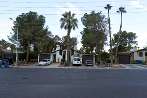 Duplex housing on East Karen Avenue south of East Sahara Avenue east of South Eastern Avenue looking south, Las Vegas, Nevada: digital photograph