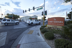 Apartments on South Eastern Avenue at East Karen Avenue, Las Vegas, Nevada: digital photograph