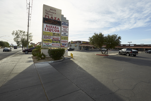 Commercial development on West Sahara Avenue west of Arville Street looking east, Las Vegas, Nevada: digital photograph