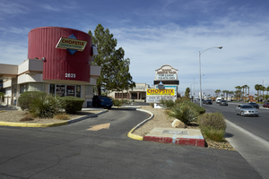 Chopstix Chinese Cuisine restaurant on Decatur Boulevard, looking north, Las Vegas, Nevada: digital photograph