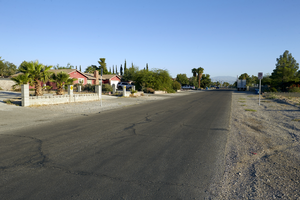Ranch style housing along O'Bannon Drive, looking east, Las Vegas, Nevada: digital photograph
