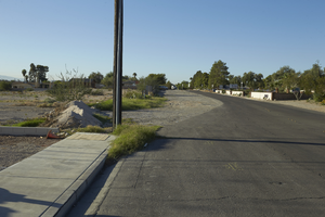 Sidewalk on Westwind Road south of West Sahara Road, looking south, Las Vegas, Nevada: digital photograph
