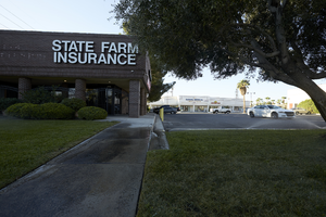 Commercial development on West Sahara Avenue east of Jones Boulevard, looking south, Las Vegas, Nevada: digital photograph