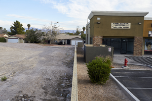 Commercial and single family development on East Sahara Avenue near Lamb Boulevard, looking north, Las Vegas, Nevada: digital photograph