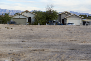 Vacant land and single family housing on East Sahara Avenue near Lamb Boulevard, looking north, Las Vegas, Nevada: digital photograph