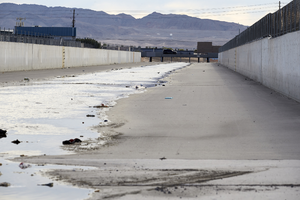 The Flamingo Wash near Lamb Boulevard, looking east, Las Vegas, Nevada: digital photograph