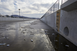 The Flamingo Wash near Lamb Boulevard, looking east, Las Vegas, Nevada: digital photograph