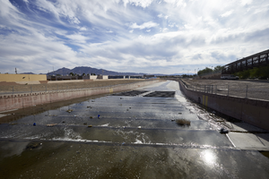 Flamingo Wash as seen from Lamb Boulevard, looking east, Las Vegas, Nevada: digital photograph