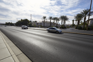 Traffic on East Sahara Avenue east of Lamb Boulevard, looking east, Las Vegas, Nevada: digital photograph
