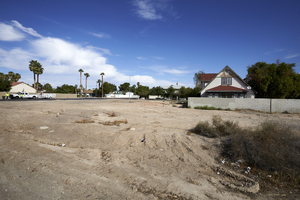 Vacant land and single family homes off East Sahara Avenue east of Lamb Boulevard, looking north, Las Vegas, Nevada: digital photograph