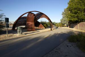 Flamingo Arroyo wayside structure near Sloan Lane south of East Sahara Avenue, looking west, Las Vegas, Nevada: digital photograph