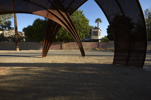 Flamingo Arroyo wayside structure near Sloan Lane south of East Sahara Avenue, looking north, Las Vegas, Nevada: digital photograph