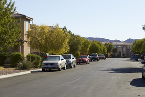 El Sol Drive off East Sahara Avenue east of Sloan Lane, looking east, Las Vegas, Nevada: digital photograph