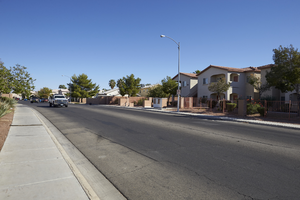 Orchard Valley Drive off East Sahara Avenue west of Tree Line Drive, looking north, Las Vegas, Nevada: digital photograph