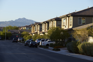 Morning Cloud Lane off East Sahara Avenue east of Hollywood Boulevard, looking south, Las Vegas, Nevada: digital photograph