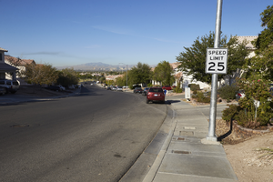 American Beauty Avenue off Hollywood Boulevard north of East Sahara Avenue, looking southwest, Las Vegas, Nevada: digital photograph