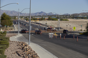 The intersection of Hollywood Boulevard and East Sahara Avenue, looking north, Las Vegas, Nevada: digital photograph