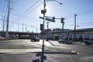 Industrial Road and North Bridge Street, looking southwest, Las Vegas, Nevada: digital photograph