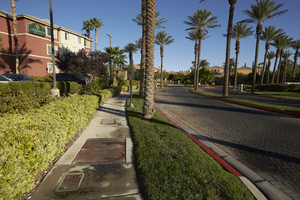 Access road for the Griffis Summerlin South, looking north, Las Vegas, Nevada: digital photograph