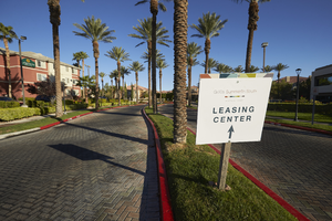 Access road for the Griffis Summerlin South, looking north, Las Vegas, Nevada: digital photograph