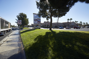 Albertson's shopping center on West Sahara Avenue and Fort Apache Road, looking east, Las Vegas, Nevada: digital photograph