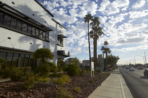 Commercial property on West Sahara Avenue east of Buffalo Drive, looking northeast, Las Vegas, Nevada: digital photograph